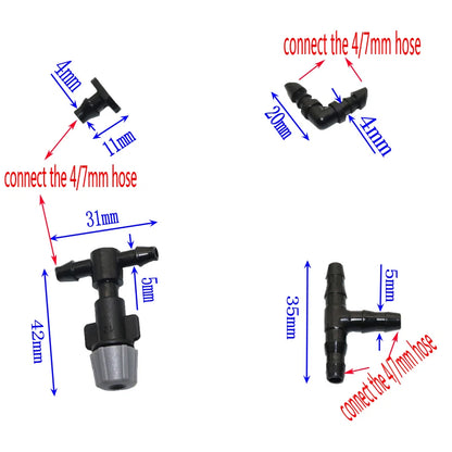 Dropshipping Fog Nozzles Micro Automatic Garden irrigation watering Kit 10m hose  Gray spray head with 4/7mm tee and connector