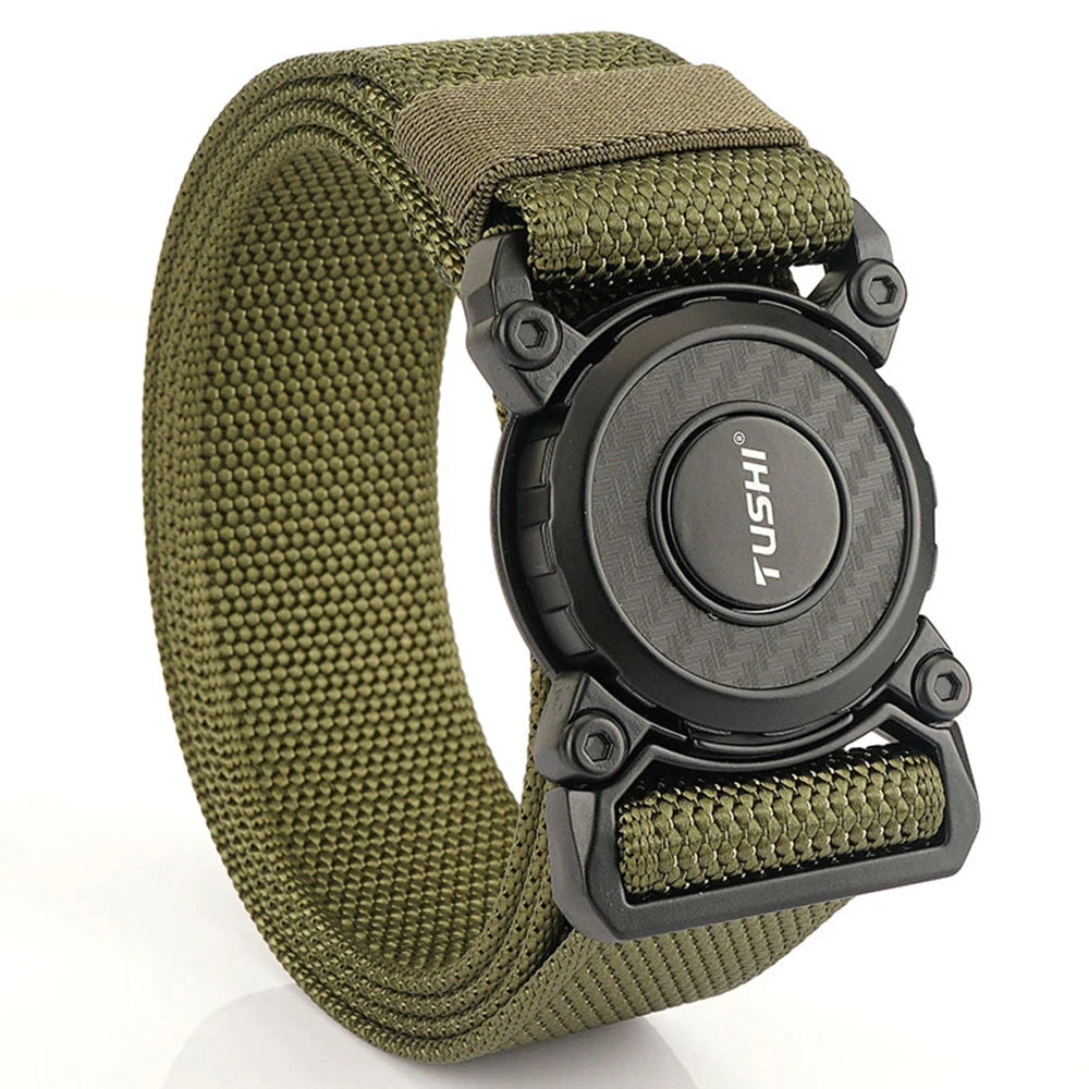 TUSHI Genuine tactical belt quick release outdoor military belt soft real nylon sports accessories men and women black belt