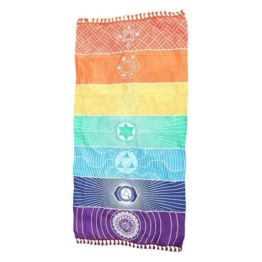 Meditation Yoga Rug Towels Mexico Chakras Tassel Striped Floor Mat Tassel Tapestry Colorful Travel Yoga Mat Tapestry Yogo Mat