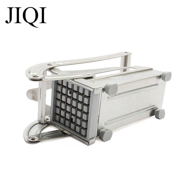 Stainless Steel French Fries Potato Strip Cutter Potatoes Chips Cutting Machine Tools Cucumber Hand Push Chopper Slicer 2 Blades